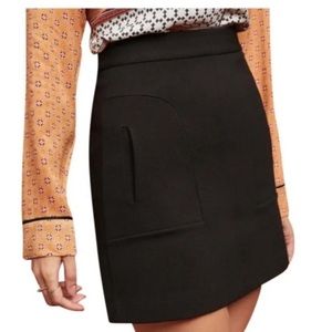 ANTHROPOLOGIE Maeve Women's‎ Black Stretch Pocket Mini A-Line Skirt Sz 10